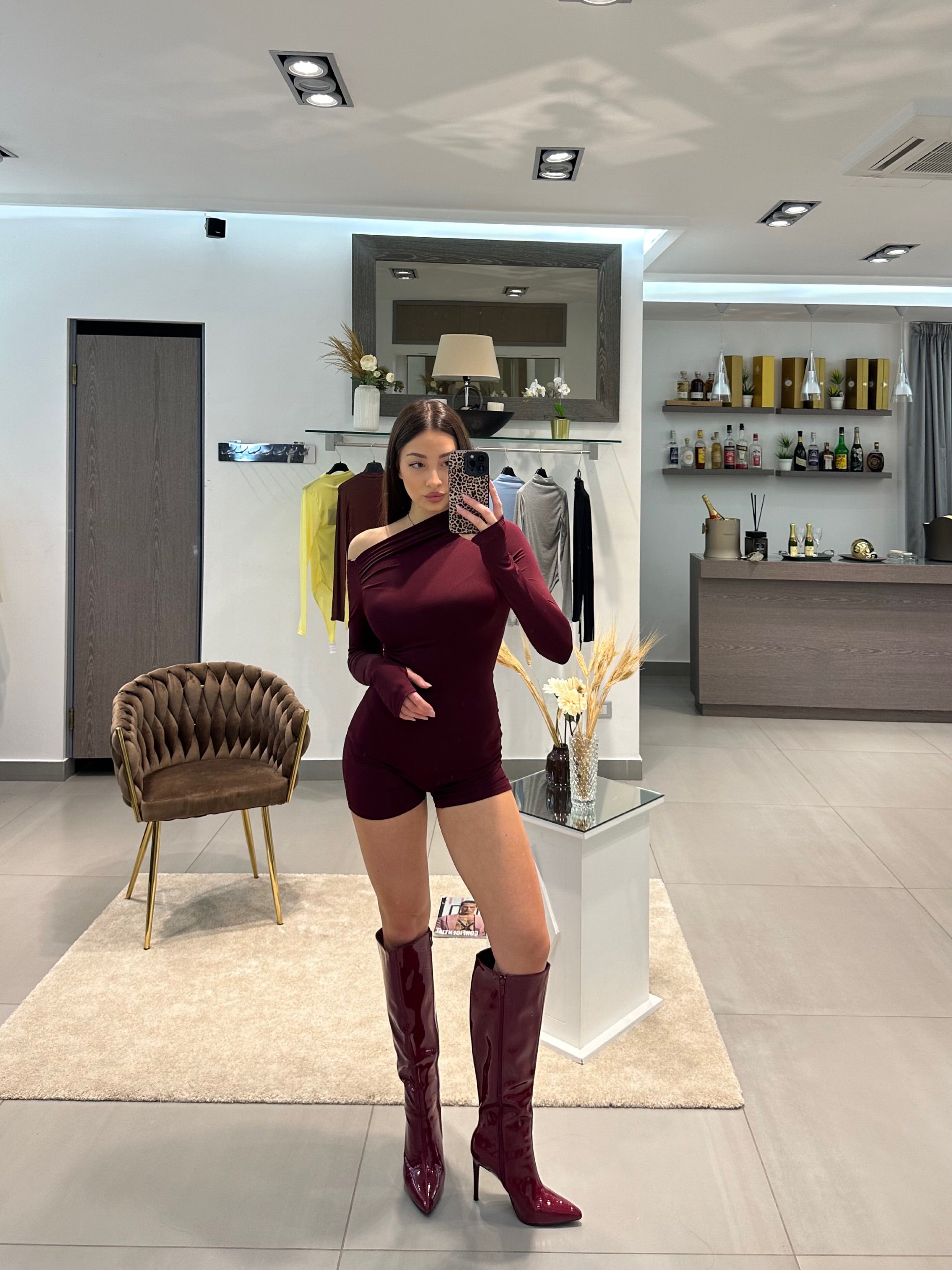 JUMPSUIT LUNA CORTA BORDEAUX