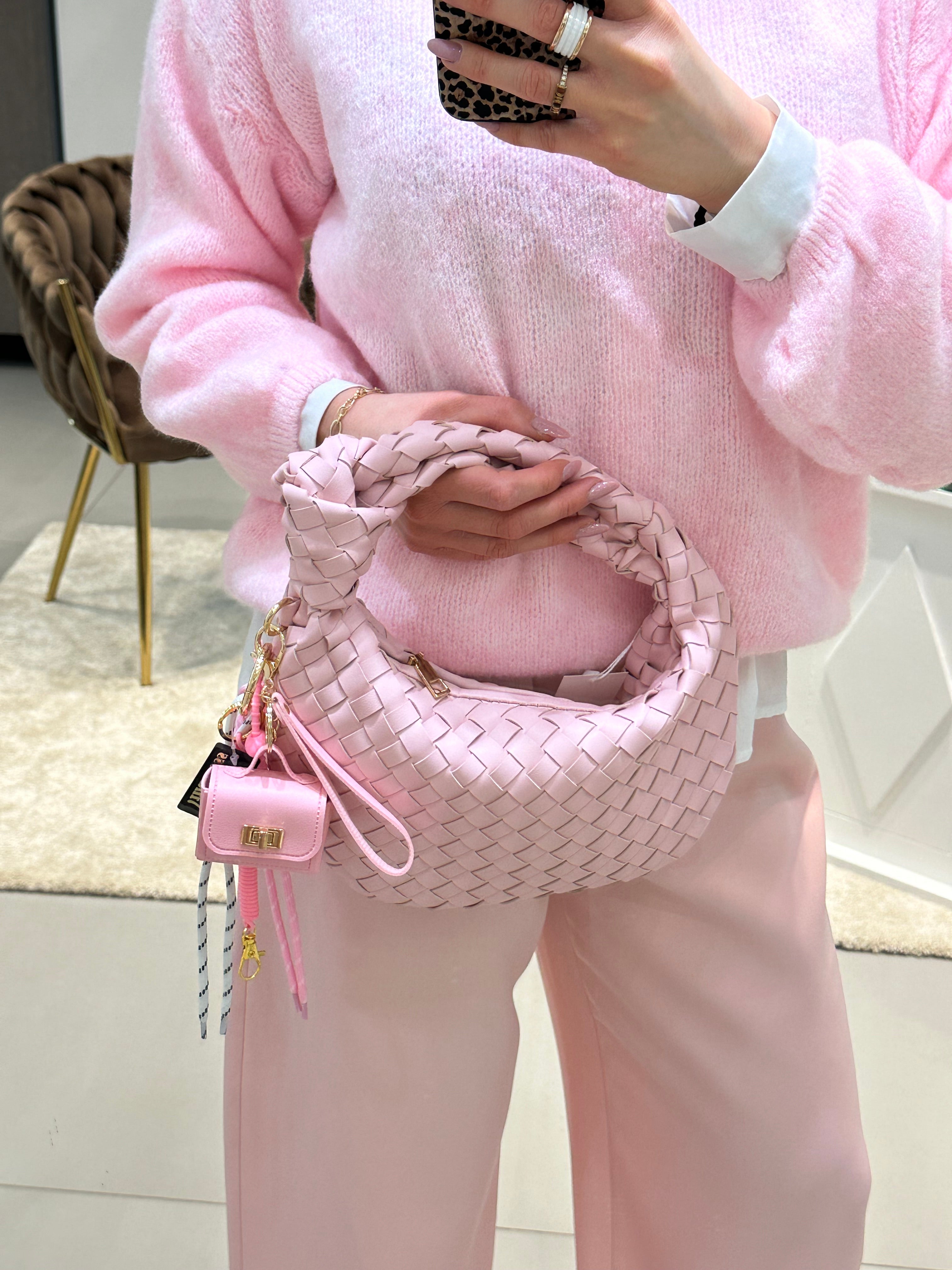 BORSA INTRECCIO PINK