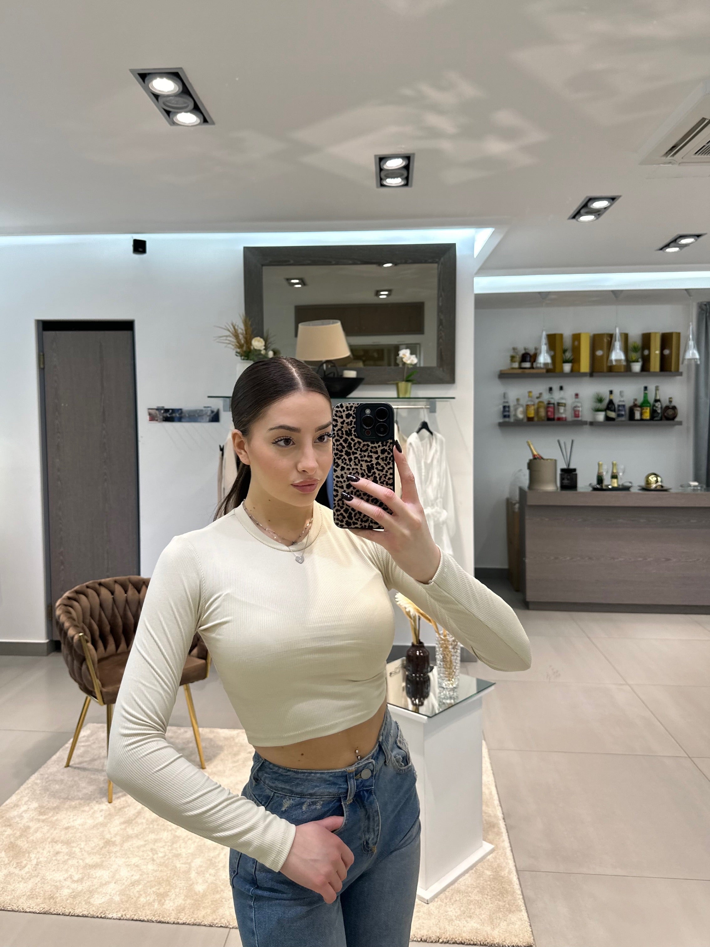 MAGLIA CROP BEIGE