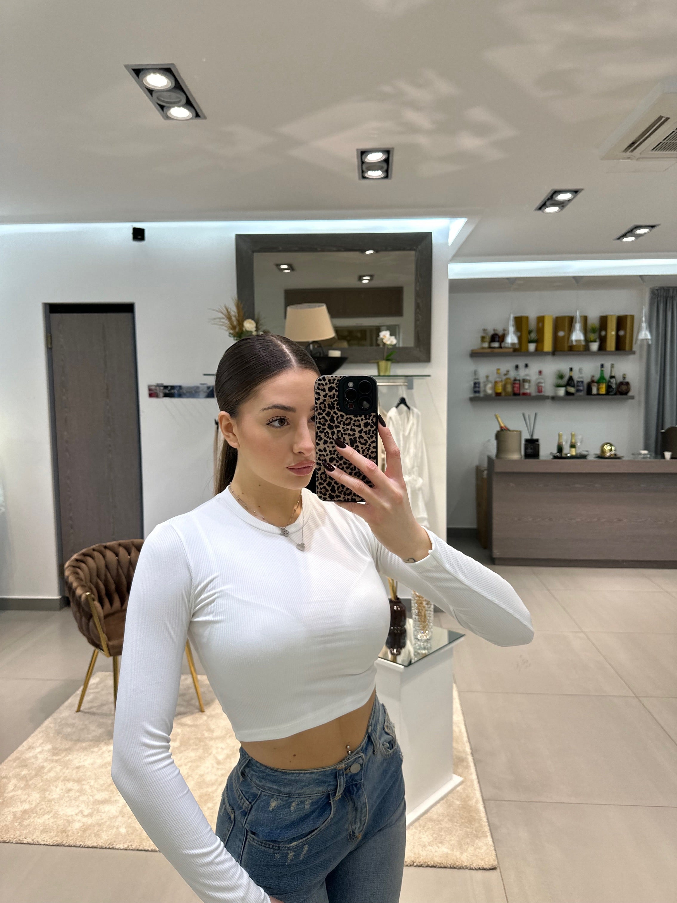 MAGLIA CROP BIANCA