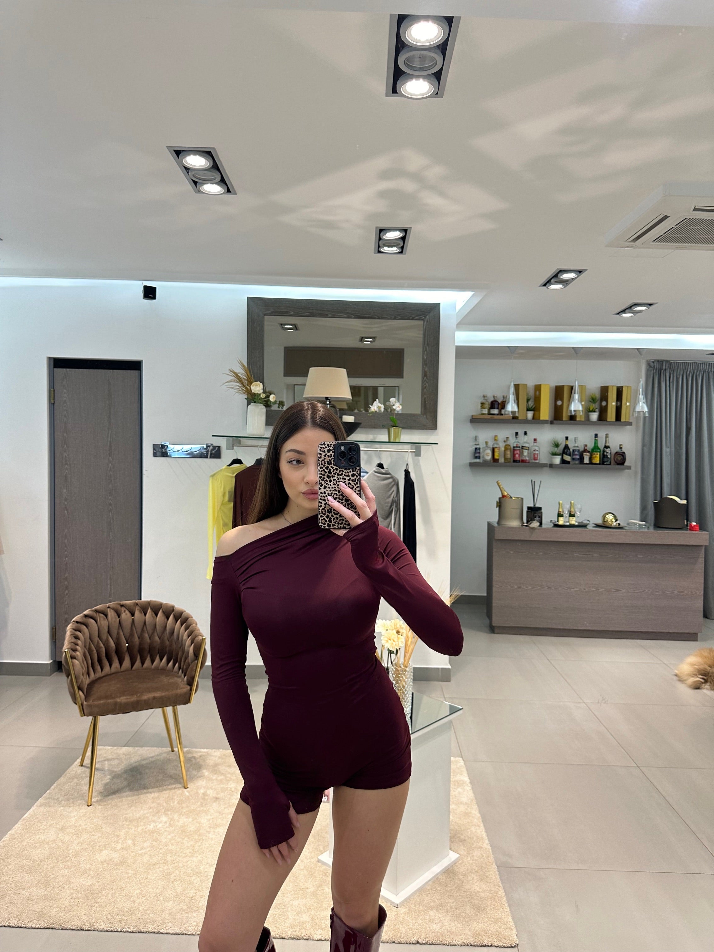 JUMPSUIT LUNA CORTA BORDEAUX